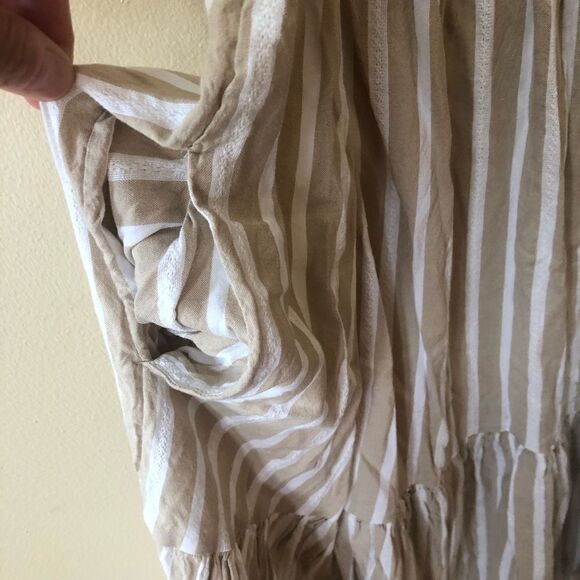 Old Navy Waist-Defined Dobby-Stripe Midi Dress - Picture 4 of 7